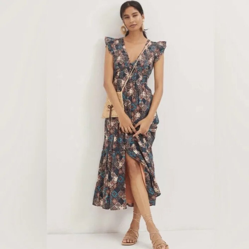New in Online Packing No Tag Anthropologie Peregrine Midi Dress XS Summer